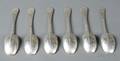 Set of Six Queen Anne Silver Dognose Tablespoons