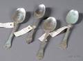 Four Early English Silver Trefid Spoons