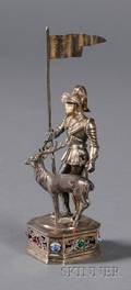 German Gilt Sterling Figure of a Knight