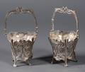 Pair of German Art Nouveau 800 Silver Baskets