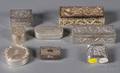 Group of Eight Chinese Export Silver Boxes