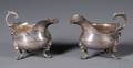 Pair of Jones Shreve Brown  Co Coin Silver Sauce Boats
