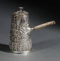 JE Caldwell  Co Sterling Repousse Chocolate Pot