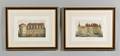 Four Framed French Hand Colored Architectural Book Plates