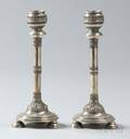 Pair of Bezalel Silver Candlesticks