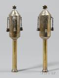 Pair of Yemenite Silvered Torah Finials Rimonim