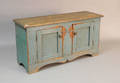 Blue painted pine cupboard