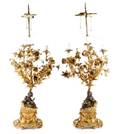 Pair of French Bronze Figural 6 Light Candelabras