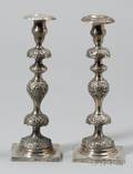 Pair of Silver Shabbat Candlesticks