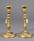 Pair of Continental Brass Candlesticks