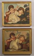 After Michele Felice Corn American 17521845 Pair of Portraits of Two Children in a Landscape