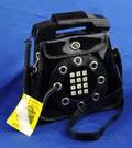 Black Patent Leather Telephone Handbag Dallas Handbags c 1970s