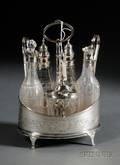 George III Silver Five Bottle Cruet Set