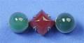 14kt Gold Green Chalcedony and Carnelian Brooch