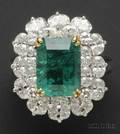 Platinum Emerald and Diamond Ring Heyman Brothers