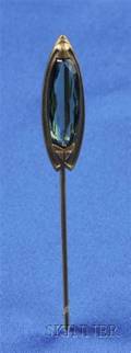 Art Nouveau 14kt Gold and Tourmaline Stickpin The Brassler Company