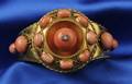 Antique 14kt Gold and Coral Bangle Bracelet