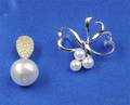 18kt White Gold and Cultured Pearl Brooch Mikimoto