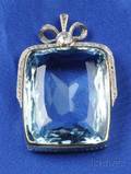 Edwardian Aquamarine and Diamond Pendant