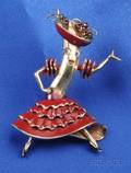 14kt Gold and Enamel Miss Chiquita Banana Brooch