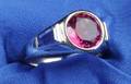 18kt White Gold Pink Spinel and Sapphire Ring Villa