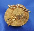 18kt Gold and Diamond Hat Brooch