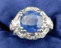 Platinum Sapphire and Diamond Ring