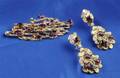 18kt Gold Ruby and Diamond Earpendants and Brooch
