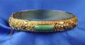 22kt Gold Jadeite and Diamond Bangle