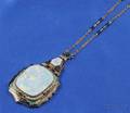 14kt Gold Opal and Enamel Pendant Necklace