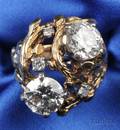 14kt Gold and Diamond Twinstone Ring
