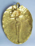 French art nouveau gilt bronze leaf dish