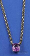 14kt Gold and Pink Sapphire Pendant