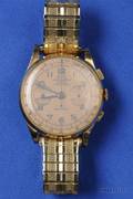 18kt Gold Antimagnetic Chronograph Wristwatch Egona