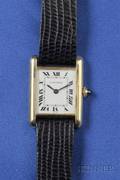 18kt Gold Tank Wristwatch Cartier