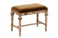 Petite Distressed Window Bench Brown Velvet Seat
