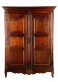 French Stained Walnut Armoire w Carved Paterae