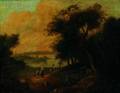 Dutch School 18th Century Landscape with Figures