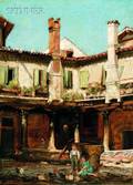 Henry Leland American 18501877 Byzantine Courtyard in Venice