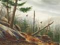 William P Tyner American 20th Century Autumn Landscape with Game Birds