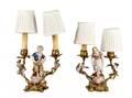 Pair of Figural TwoLight Boudoir Table Lamps