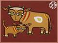 Jamini Roy Indian 18871972 Sacred Cow and Calf