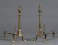 Pair of Brass Urntop Andirons