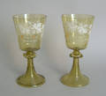 Pair of German enamel decorated goblets
