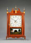 Mahogany Reproduction Pillar and Scroll Clock by Elmer O Stennes