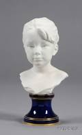 Sevres White Bisque Bust of a Young Girl