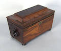 English rosewood veneer tea caddy