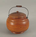 Large Peaseware covered canister 19th c