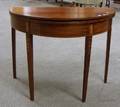 Inlaid Mahogany Veneer and Cherry Demilune Card Table