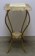 Late Victorian Onyx and Cast Brass Stand